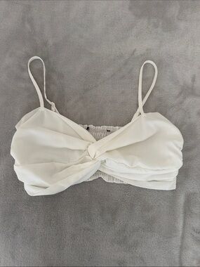 White Twist Front Bralette Top with adjustable straps